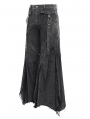 Black Gothic Distressed Punk Rivet Wide Leg Pants for Men