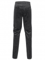 Black Gothic Vintage Jacquard Zip Front Party Pants for Men