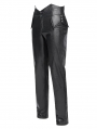 Black Gothic High Waisted Faux Leather Pants for Men