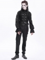 Black Gothic Vintage Pleated Lace Party Shirt for Men