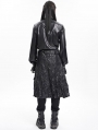 Black Gothic Buckle Blet Zipper Asymmetric Skirt for Men