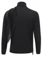 Black Gothic Punk Chain Asymmetric Fitted Long Sleeve T-Shirt for Men