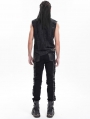 Black Gothic Punk Cross Strap Sleeveless Shirt for Men