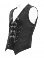 Black Gothic Vintage Pattern Chian vParty Waistcoat for Men