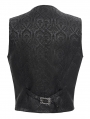 Black Gothic Vintage Pattern Chian vParty Waistcoat for Men