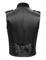 Black Victorian Gothic Embroidery Stand Collar Zip-Up Waistcoat for Men