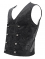 Black Gothic Vintage Pattern Double Breasted Party Waistcoat for Men