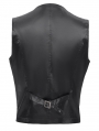 Black Gothic Vintage Pattern Double Breasted Party Waistcoat for Men