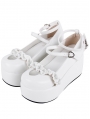 White Sweet Ruffle Ankle Strap Lolita Platform Shoes