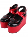 Black and Red Gothic Batwing High Platform Lolita Shoes