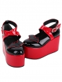 Black and Red Gothic Batwing High Platform Lolita Shoes