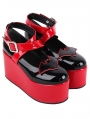 Black and Red Gothic Batwing High Platform Lolita Shoes