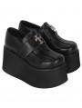 Black Gothic Punk Metal Cross High Platform Shoes