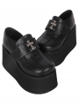 Black Gothic Punk Metal Cross High Platform Shoes