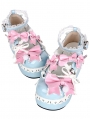 Pink and Blue Sweet Bowknot Lace Ruffle Lolita Shoes