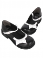 Black and White Round Toe Low Heel Gothic Lolita Shoes