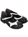 Black and White Round Toe Low Heel Gothic Lolita Shoes