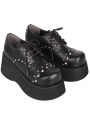 Black Gothic Punk Rivet Round Toe Lolita Platform Shoes