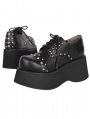 Black Gothic Punk Rivet Round Toe Lolita Platform Shoes