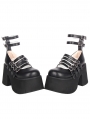 Black Gothic Lolita High Chunky Heel Platform Shoes