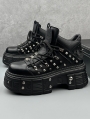 Black Gothic Punk Metal Studded Platform Shoes