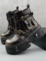 Gothic Punk Buckled Motorcycle Ankle Platform Boots