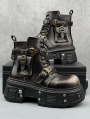 Gothic Punk Buckled Motorcycle Ankle Platform Boots