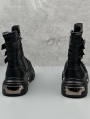 Black Gothic Punk Rivet Buckle Ankle Platform Boots