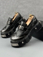 Silver Metallic Embossed Gothic Punk Platform Shoes