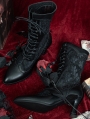 Black Witch Gothic Lace Splicing Victorian Leather Boots