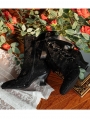 Black Gothic Lace Wedding Victorian Lace Up Ankle Boots