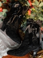 Black Gothic Lace Wedding Victorian Lace Up Ankle Boots