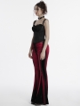 Red Gothic Gradient Sexy Flared Velvet Pants for Women