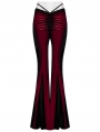 Red Gothic Gradient Sexy Flared Velvet Pants for Women