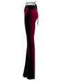 Red Gothic Gradient Sexy Flared Velvet Pants for Women