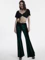 Green Gothic Gradient Sexy Flared Velvet Pants for Women