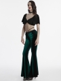 Green Gothic Gradient Sexy Flared Velvet Pants for Women