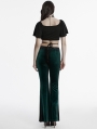 Green Gothic Gradient Sexy Flared Velvet Pants for Women