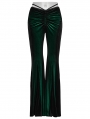 Green Gothic Gradient Sexy Flared Velvet Pants for Women