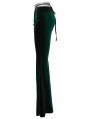 Green Gothic Gradient Sexy Flared Velvet Pants for Women