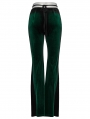 Green Gothic Gradient Sexy Flared Velvet Pants for Women