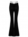 Black Gothic Skull Print Sexy Velvet Pants for Women