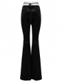 Black Gothic Skull Print Sexy Velvet Pants for Women