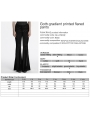 Black Gothic Skull Print Sexy Velvet Pants for Women