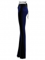 Blue Gothic Gradient Sexy Flared Velvet Pants for Women