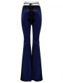 Blue Gothic Gradient Sexy Flared Velvet Pants for Women