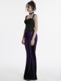 Violet Gothic Gradient Sexy Flared Velvet Pants for Women