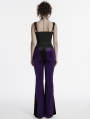 Violet Gothic Gradient Sexy Flared Velvet Pants for Women