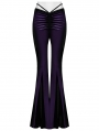 Violet Gothic Gradient Sexy Flared Velvet Pants for Women