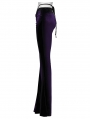 Violet Gothic Gradient Sexy Flared Velvet Pants for Women